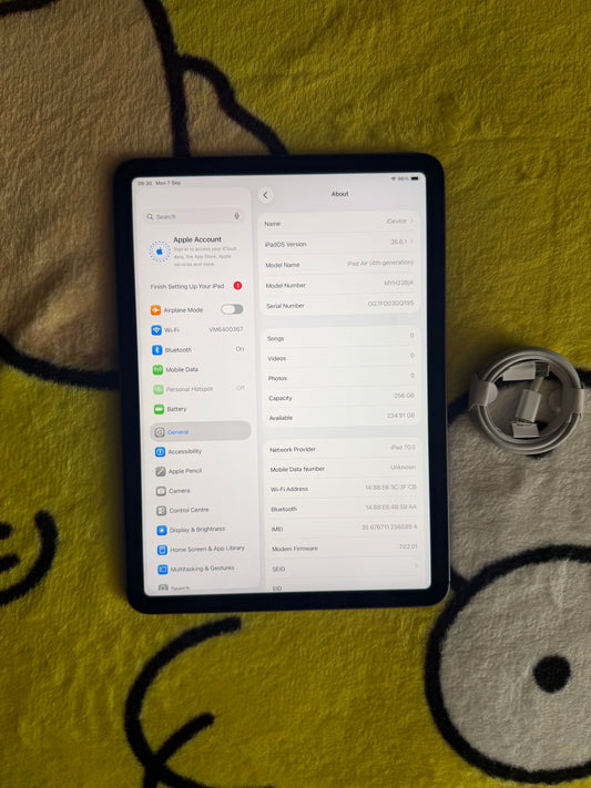 Apple iPad Air 4th Generation 256gb WiFi/Cellular - Grey. Fully working/MDM Bypassed.