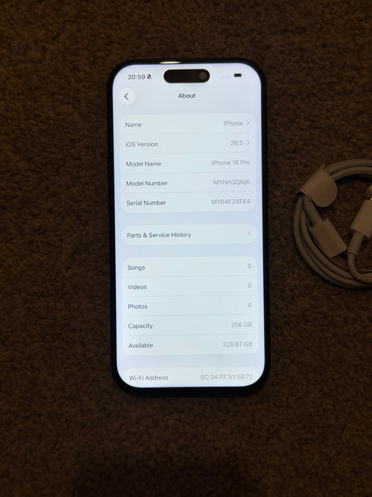 Apple iPhone 16 Pro - 256gb Black (Unlocked)