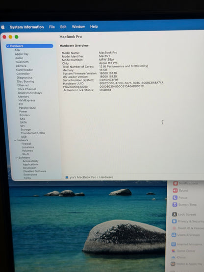 Apple Macbook Pro 16 inch 2023 - M3 Pro, 18gb RAM, 512 SSD - Fully Working