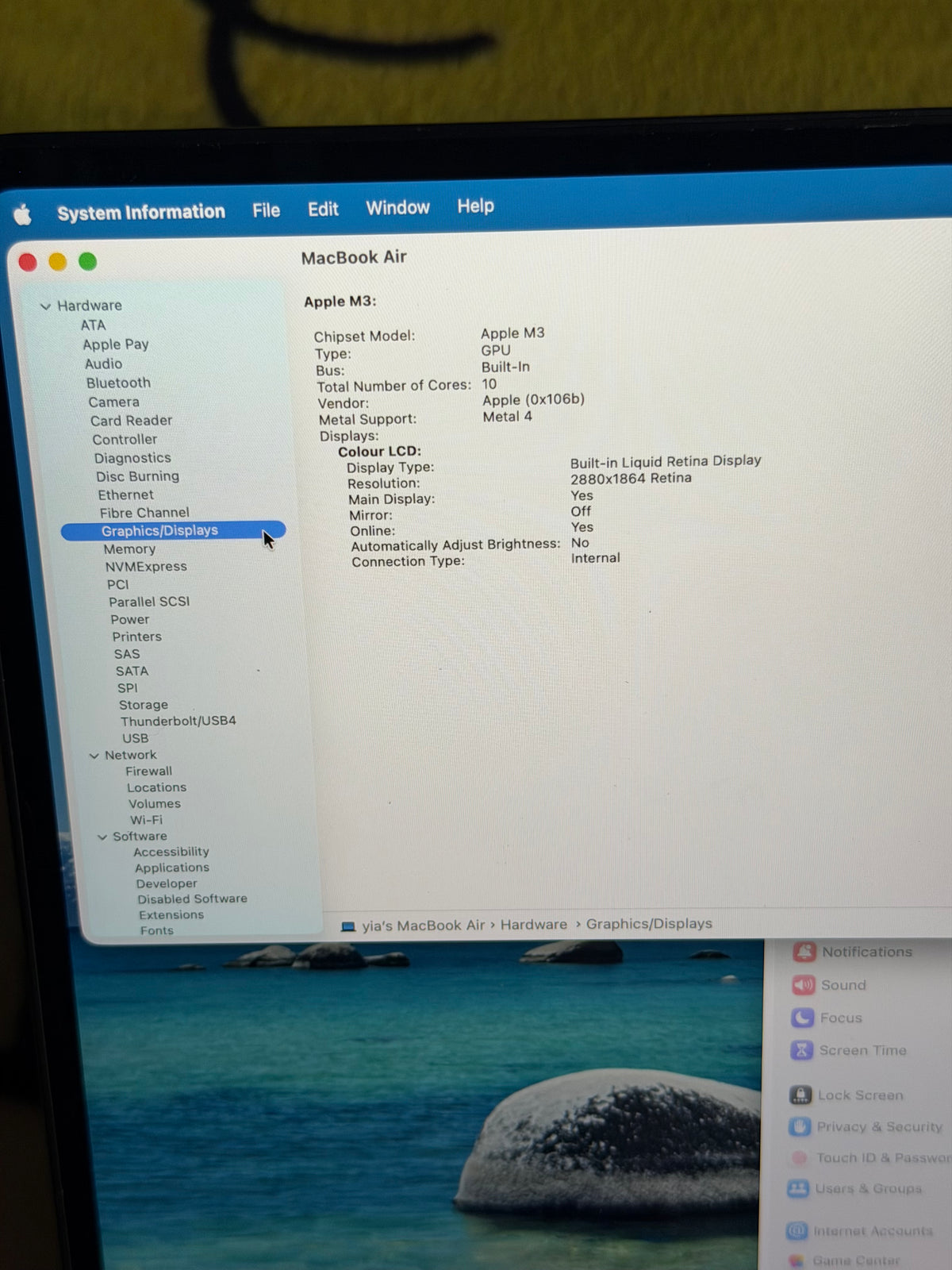 Apple Macbook Air 15 inch 2023 - M3, 8gb RAM, 512gb SSD.