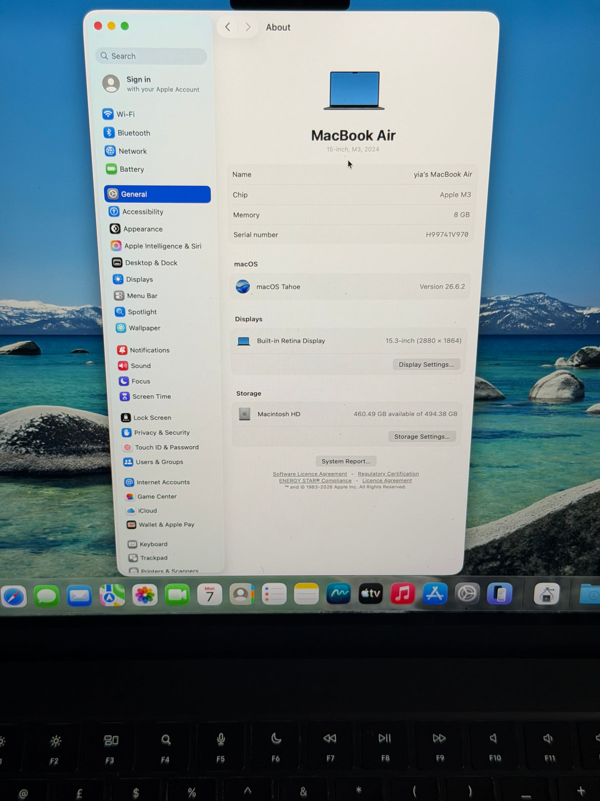 Apple Macbook Air 15 inch 2023 - M3, 8gb RAM, 512gb SSD.