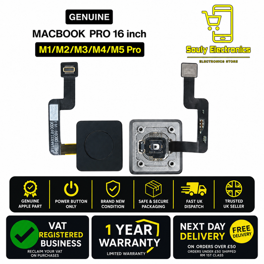 Apple Macbook Pro 16 inch - M1/2/3/4/5 Pro Power Button. Genuine Pull