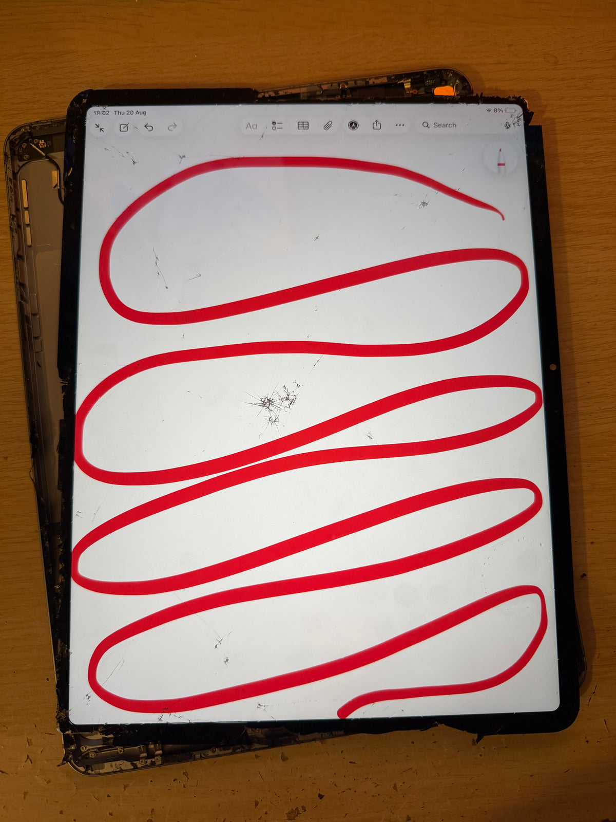 Apple iPad Air 13 inch M2/M3 (2024/2025) LCD Screen - Cracked Glass / Fully Working.