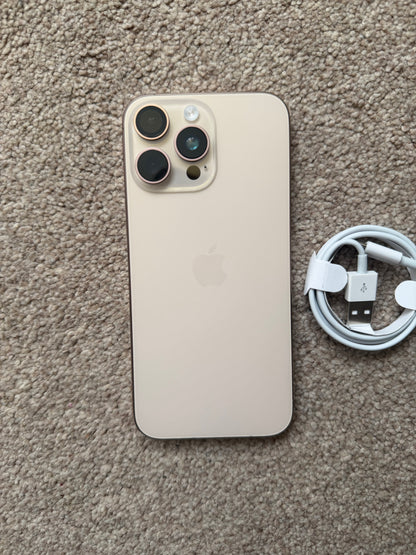Apple iPhone 16 Pro MAX - 256gb Gold (eSIM Only - Unlocked). Faulty Camera!