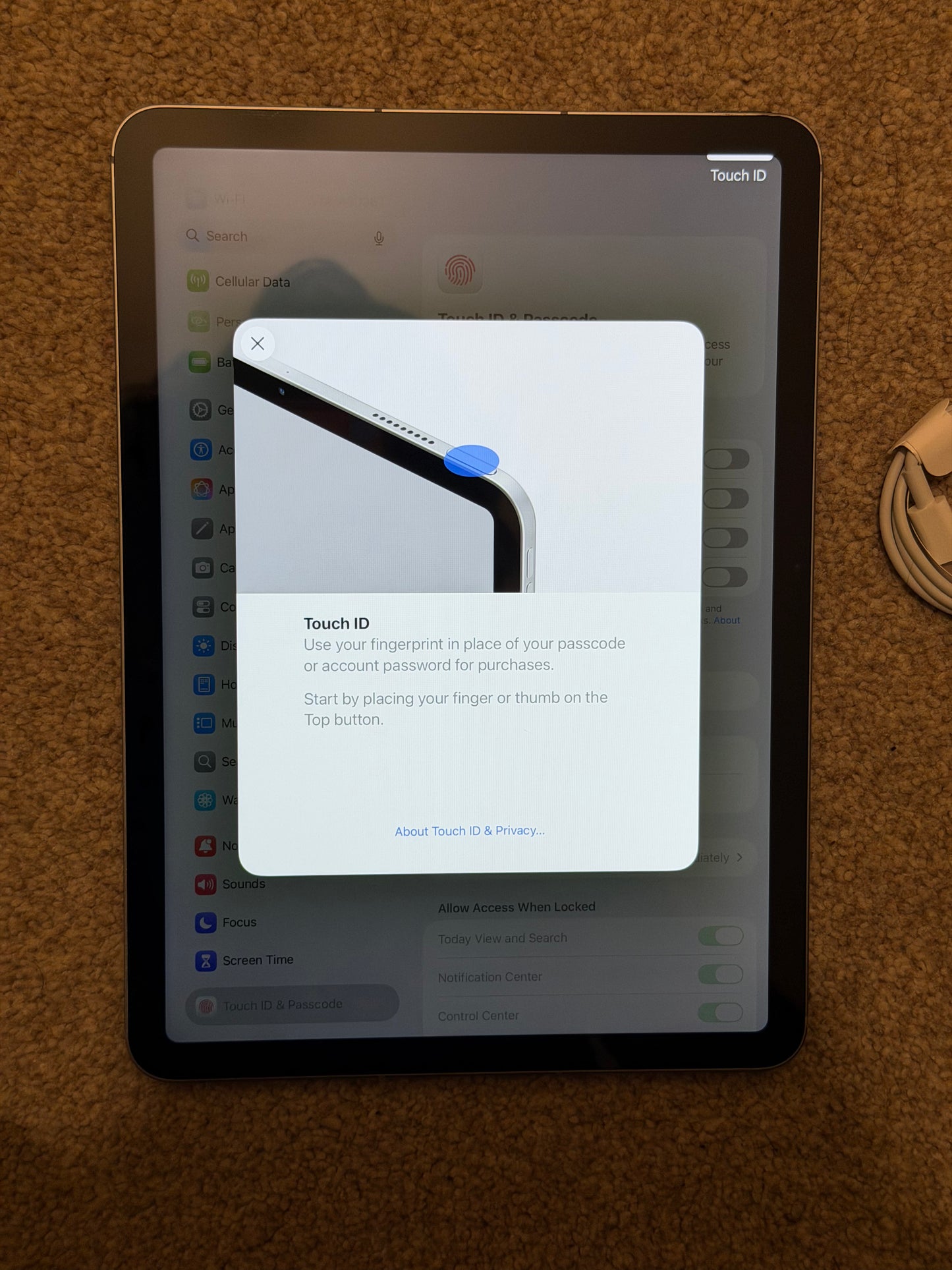 Apple iPad Air 11 inch M2 (2024) 128gb WiFi/Cellular - Fully Working / No Touch ID!