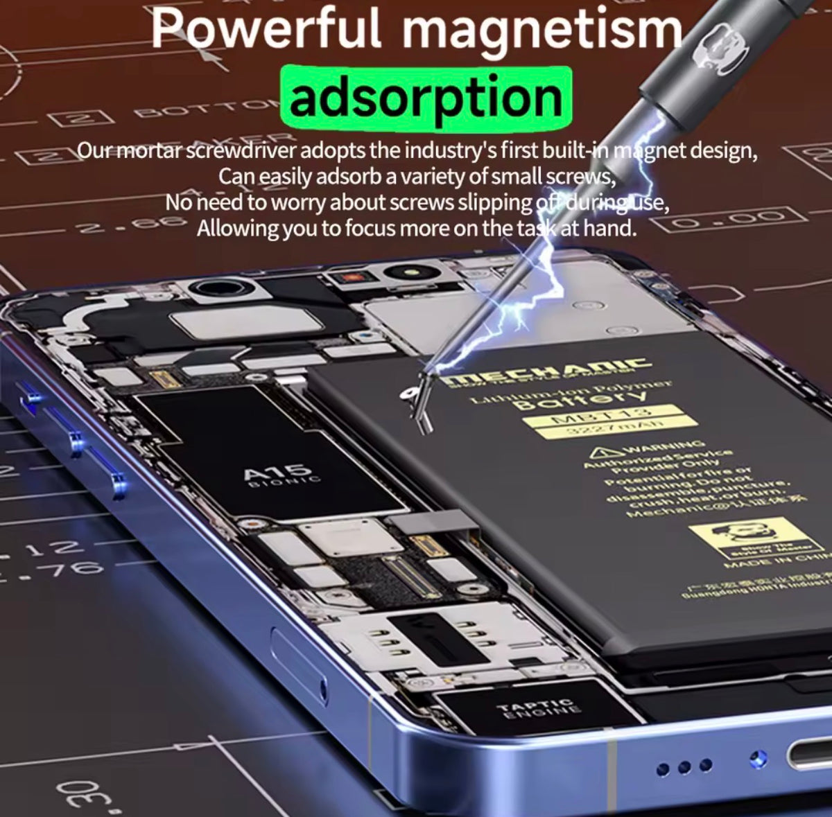 Mechanic Mortar SE Screwdriver Set - S2 Steel Precision Repair Tool Anti-Slip Handle Magnetic Design for Phone Electronics Tools