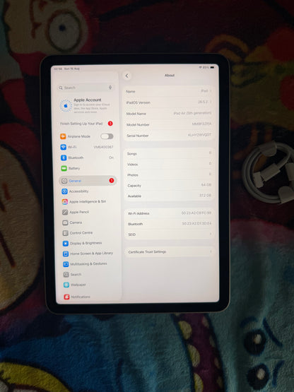 Apple iPad Air 10.9 inch 5th gen (M1) 2022 64gb WiFi - Faulty/Randomly Reboots!