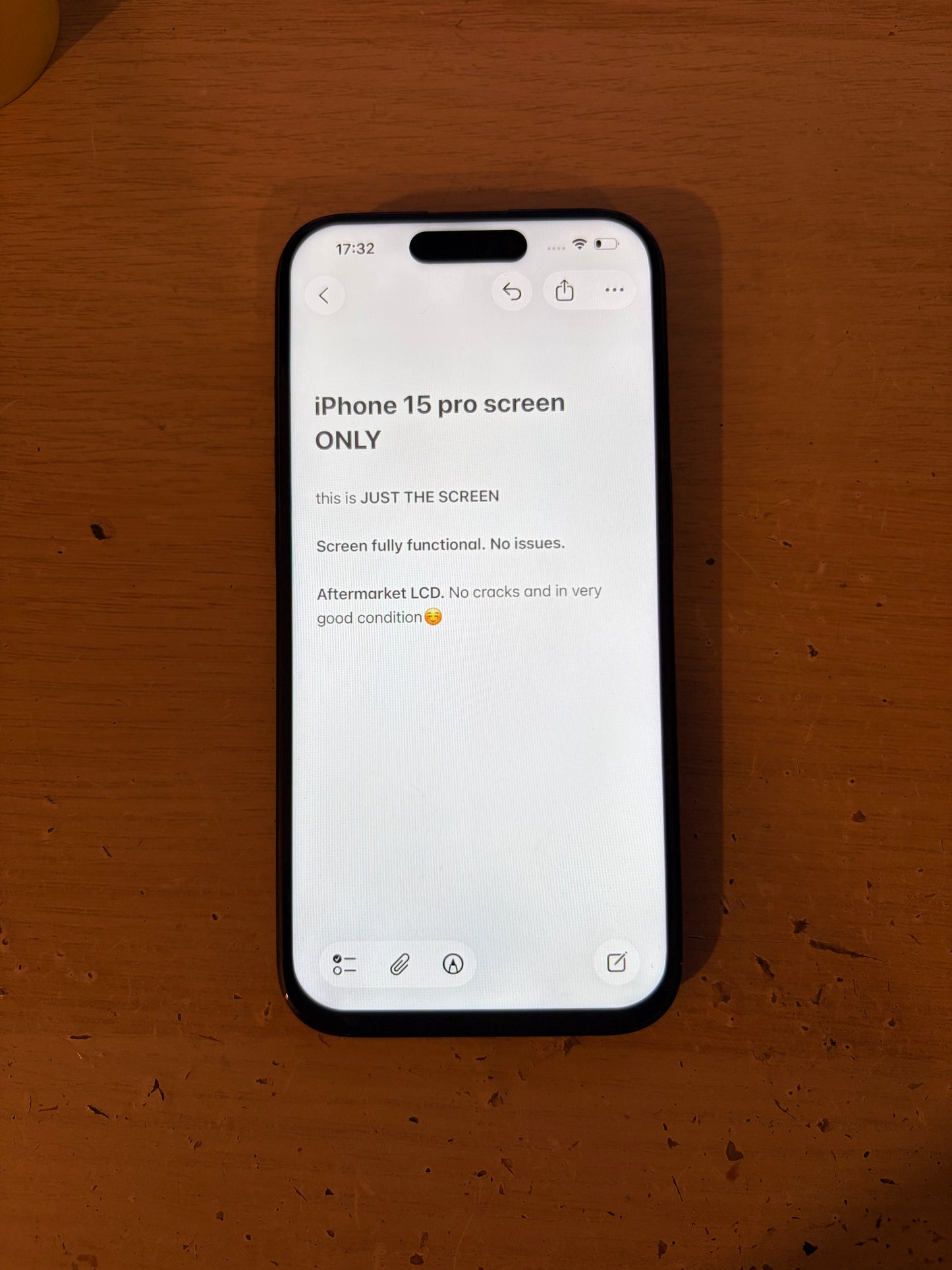 Apple iPhone 15 Pro Aftermarket Screen Used - Fully Working!