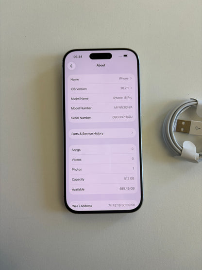 Apple iPhone 16 Pro - 512gb White (Unlocked)