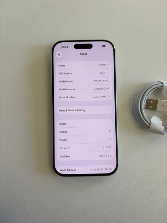 Apple iPhone 16 Pro - 512gb White (Unlocked)