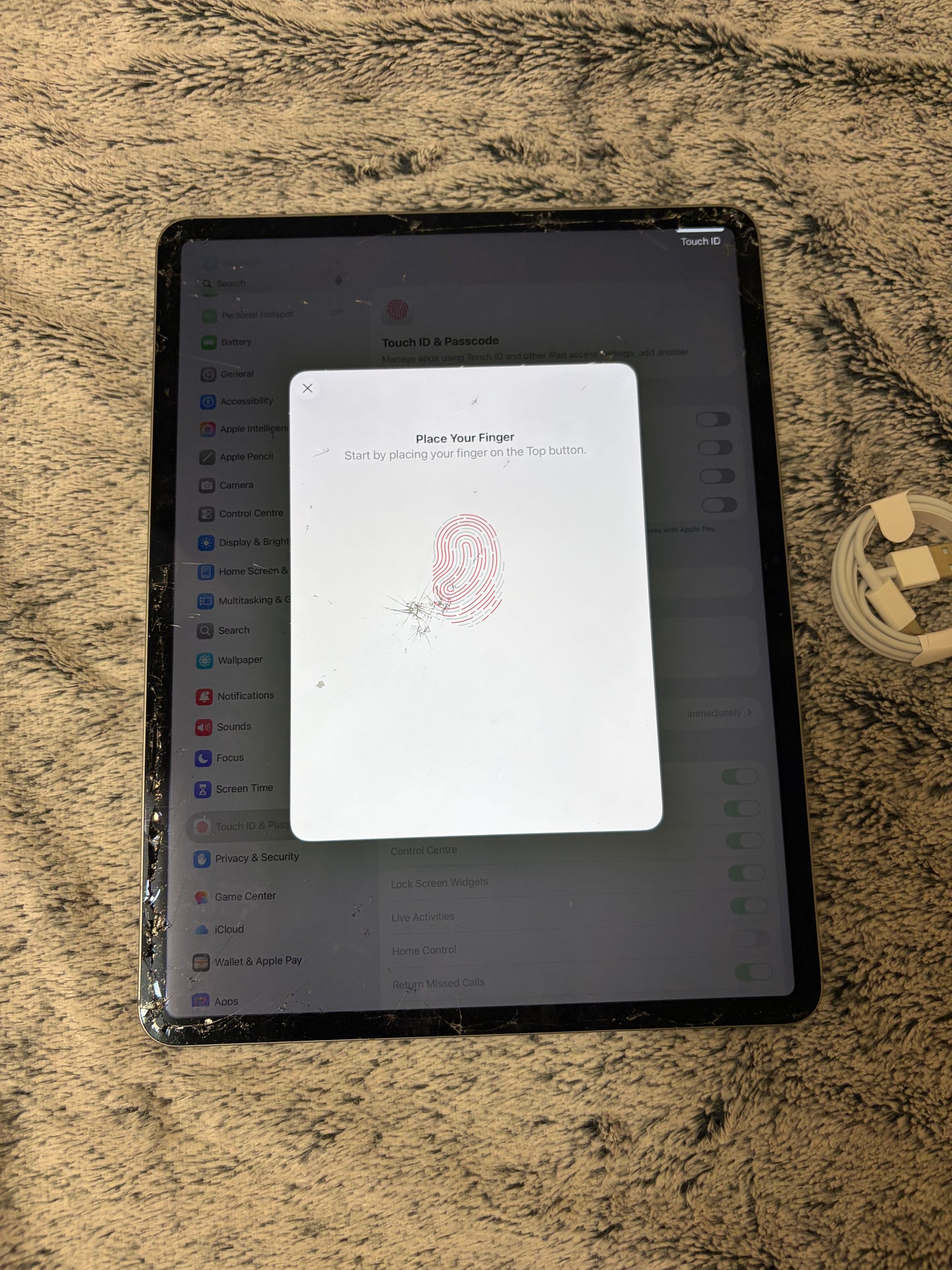 Apple iPad Air 13 inch M2 (2024) 128gb WiFi/Cellular - Fully Working - Cracked Screen