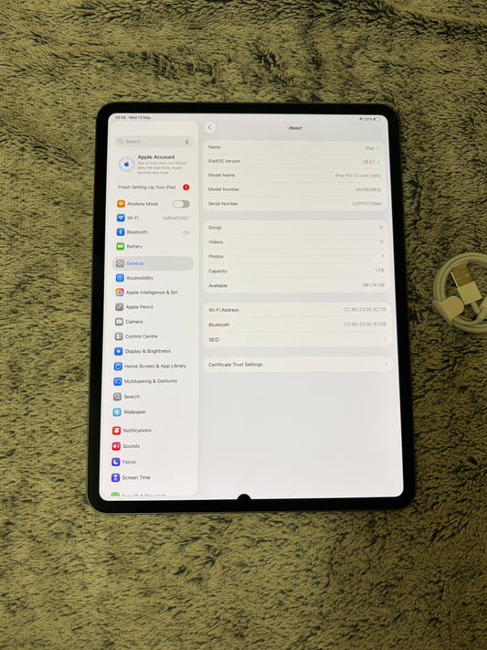 Apple iPad Pro 13 inch M4 (2024) 1TB WiFi - Damaged OLED - REPAIR!