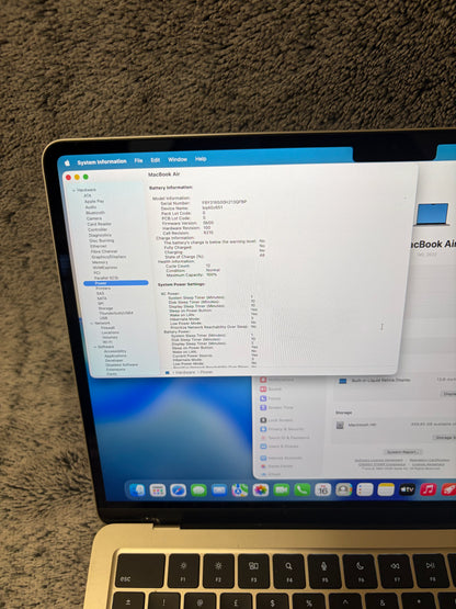 Apple Macbook Air 13 inch 2022 - M2, 16gb RAM, 512gb SSD - MDM Bypassed.