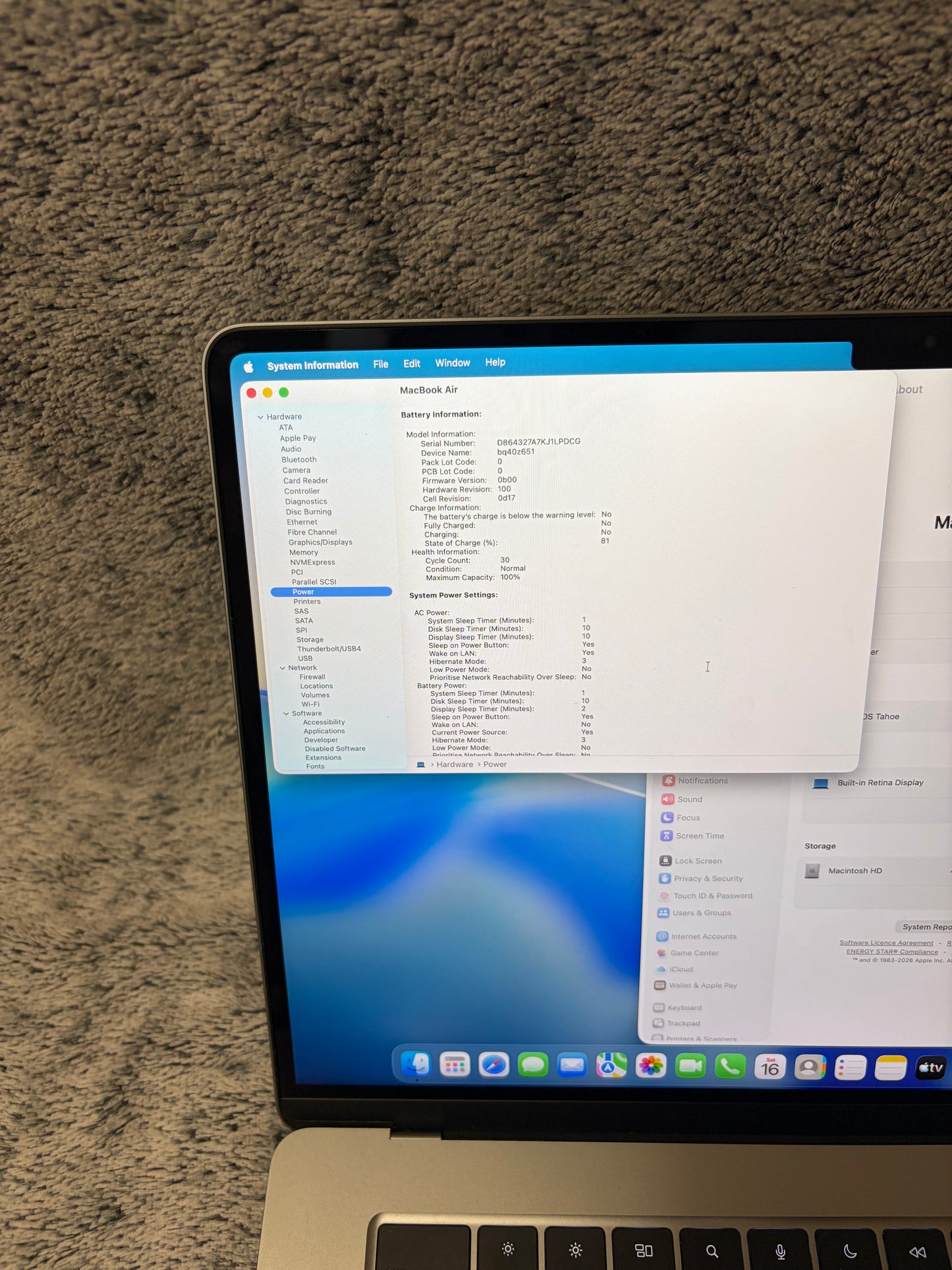 Apple Macbook Air 15 inch 2023 - M3, 16gb RAM, 512gb SSD - MDM Bypassed.