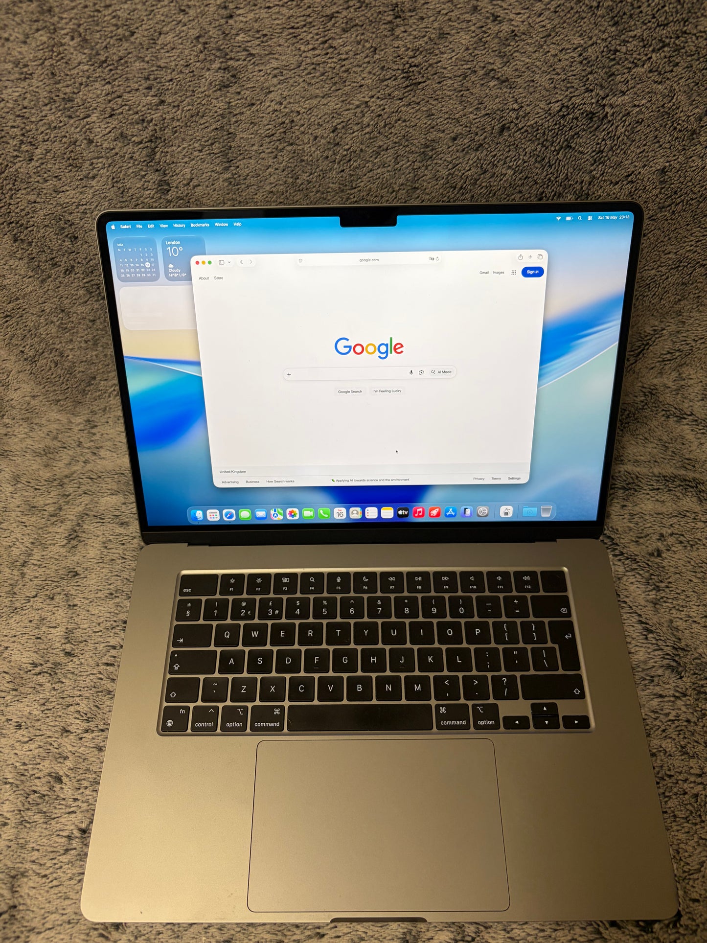 Apple Macbook Air 15 inch 2023 - M3, 16gb RAM, 512gb SSD - MDM Bypassed.