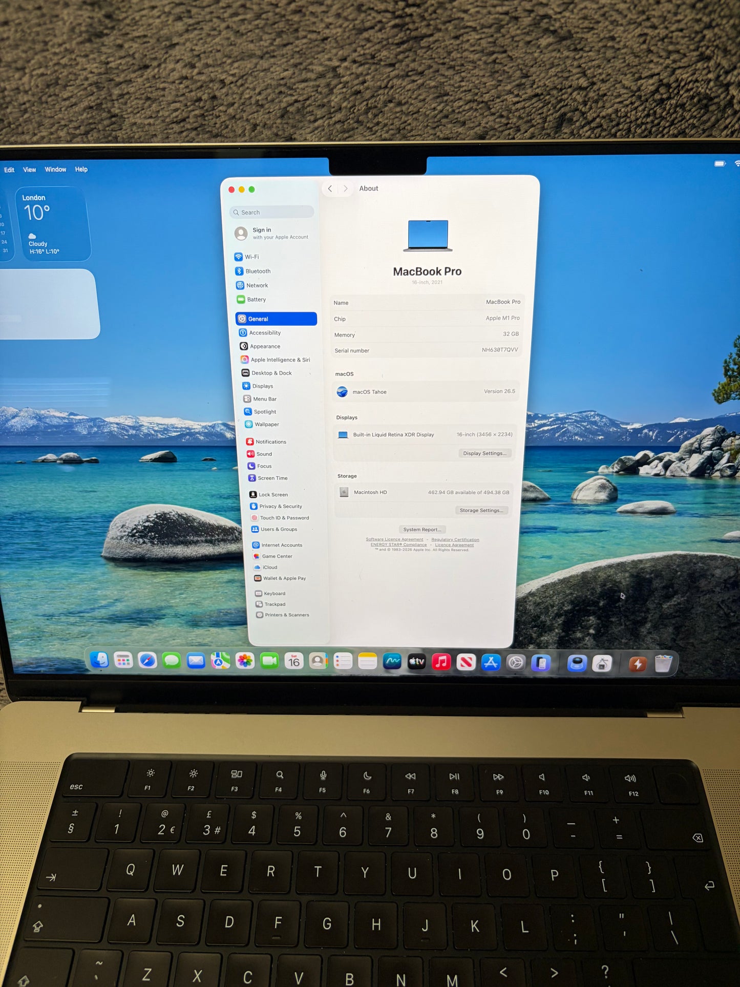 Apple Macbook Pro 16 inch 2021 - M1 Pro, 32gb RAM, 512gb SSD - MDM Bypassed.