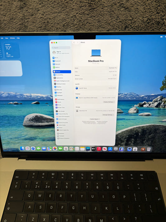 Apple Macbook Pro 16 inch 2021 - M1 Pro, 32gb RAM, 512gb SSD - MDM Bypassed.