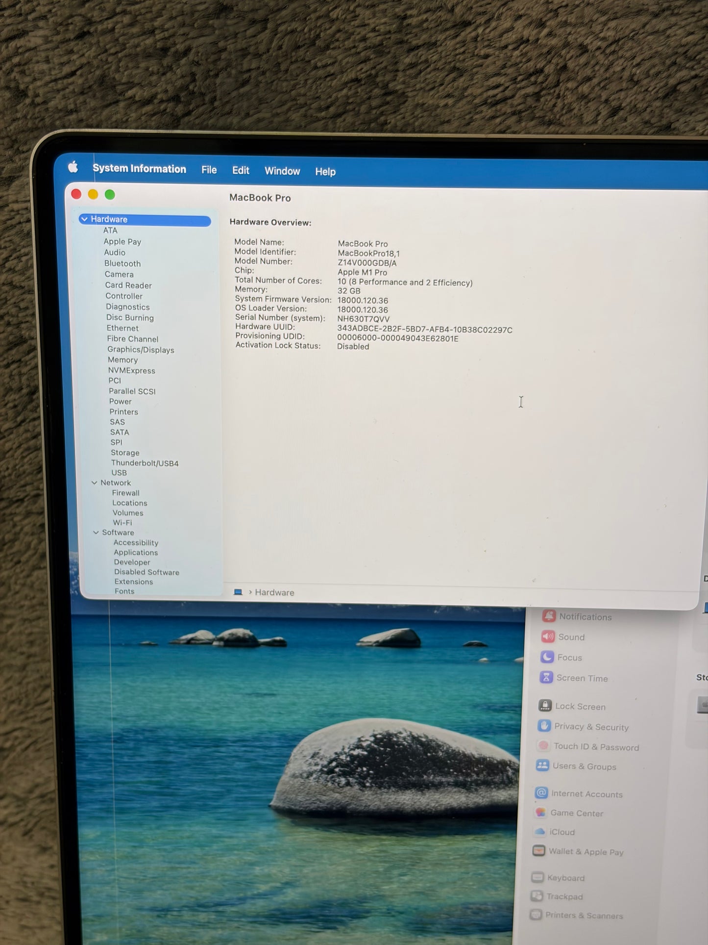 Apple Macbook Pro 16 inch 2021 - M1 Pro, 32gb RAM, 512gb SSD - MDM Bypassed.