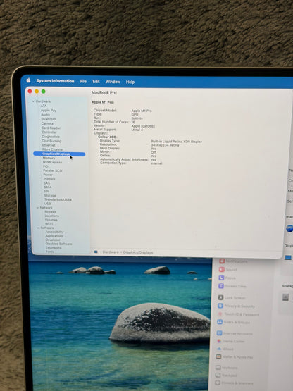 Apple Macbook Pro 16 inch 2021 - M1 Pro, 32gb RAM, 512gb SSD - MDM Bypassed.