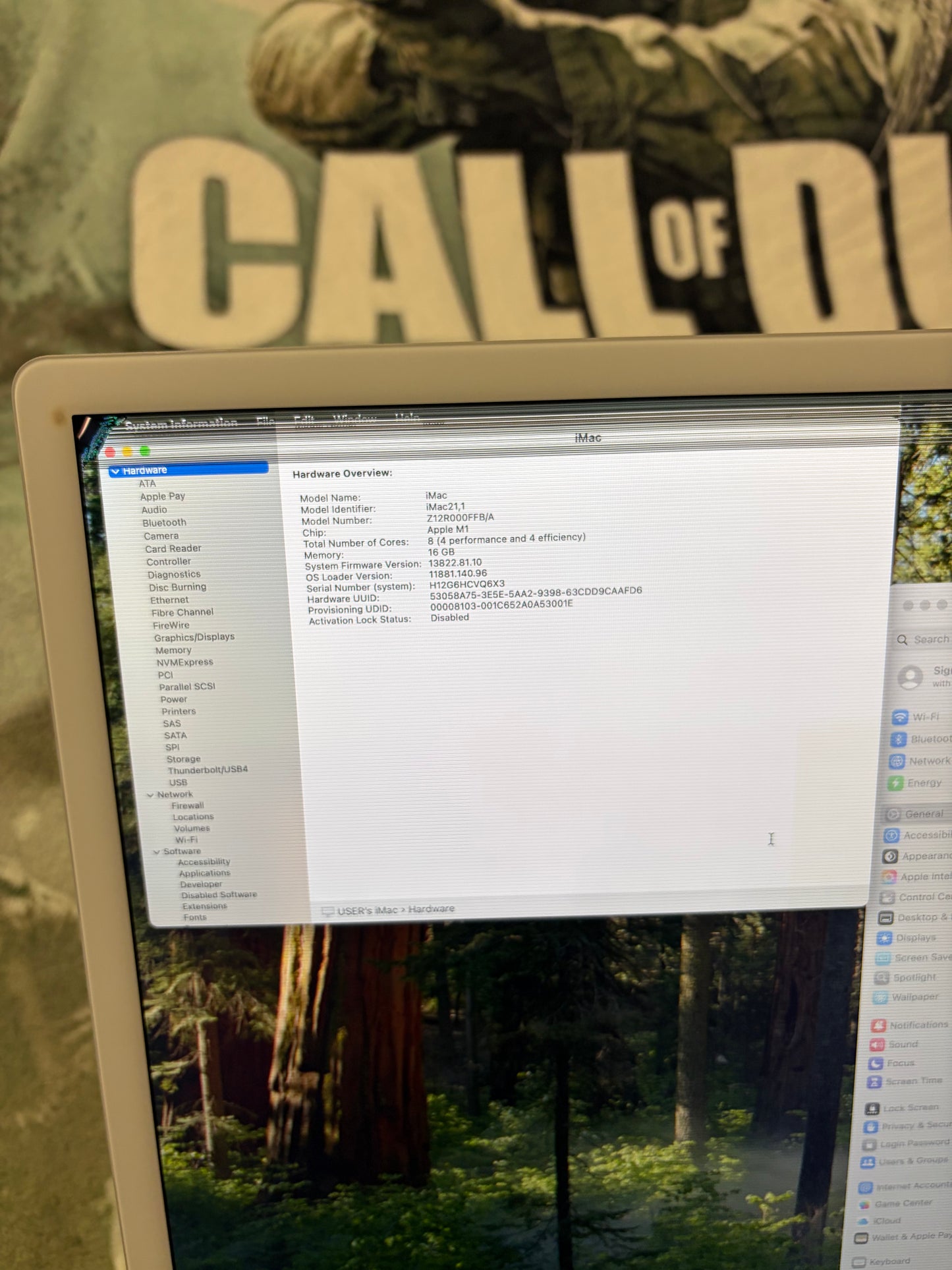 Apple iMac 24 inch M1 (2021) - 16gb RAM, 512gb SSD (Damaged Screen)