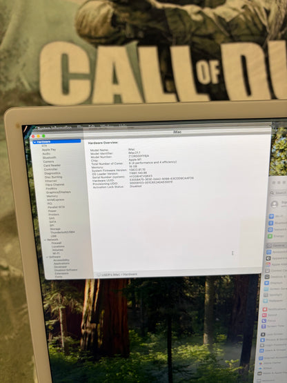 Apple iMac 24 inch M1 (2021) - 16gb RAM, 512gb SSD (Damaged Screen)