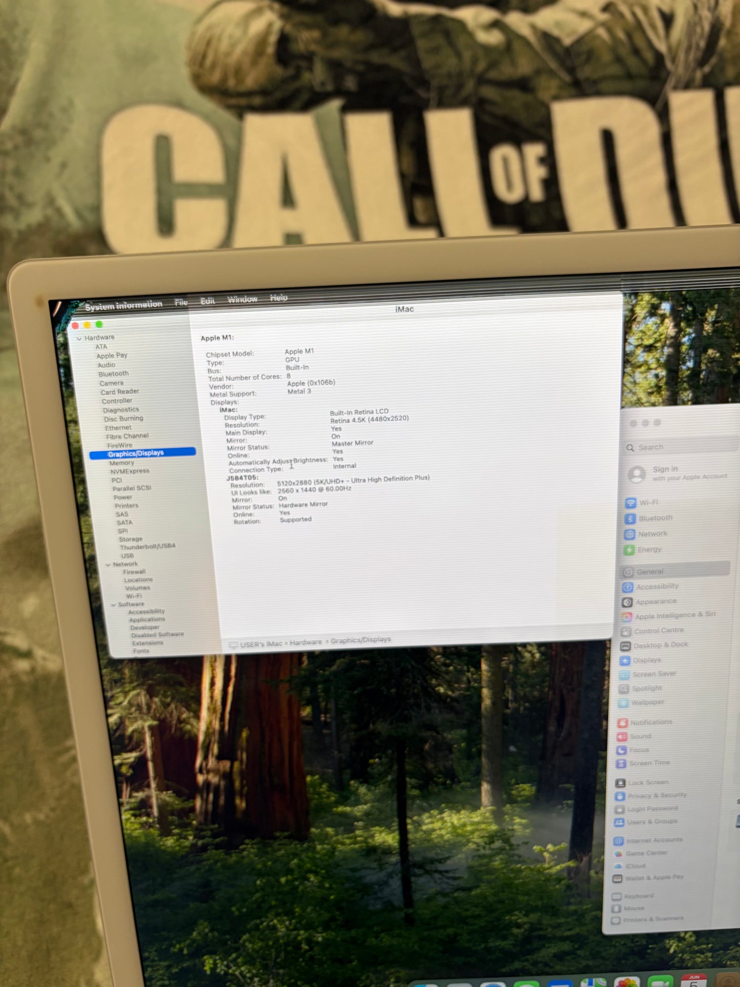 Apple iMac 24 inch M1 (2021) - 16gb RAM, 512gb SSD (Damaged Screen)
