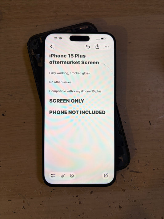 Apple iPhone 15 Plus Aftermarket Screen ONLY. WORKING / Cacked.