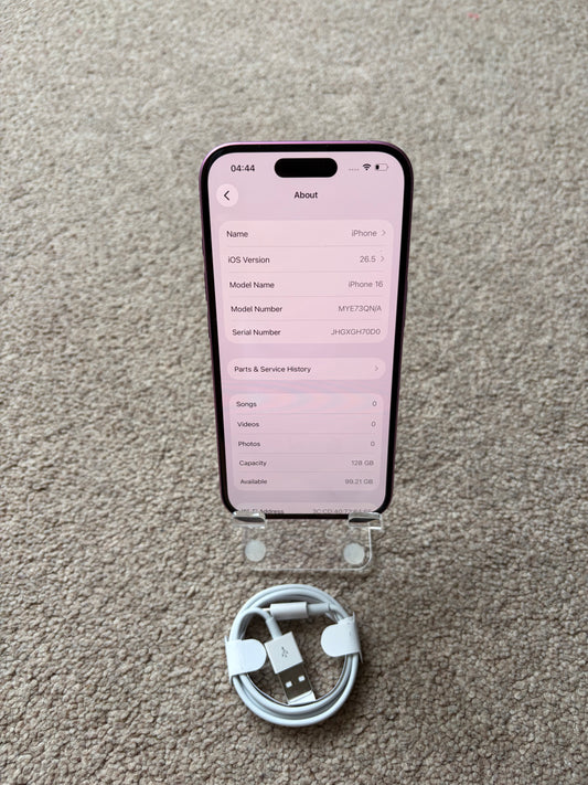 Apple iPhone 16 Pink 128gb (Unlocked)